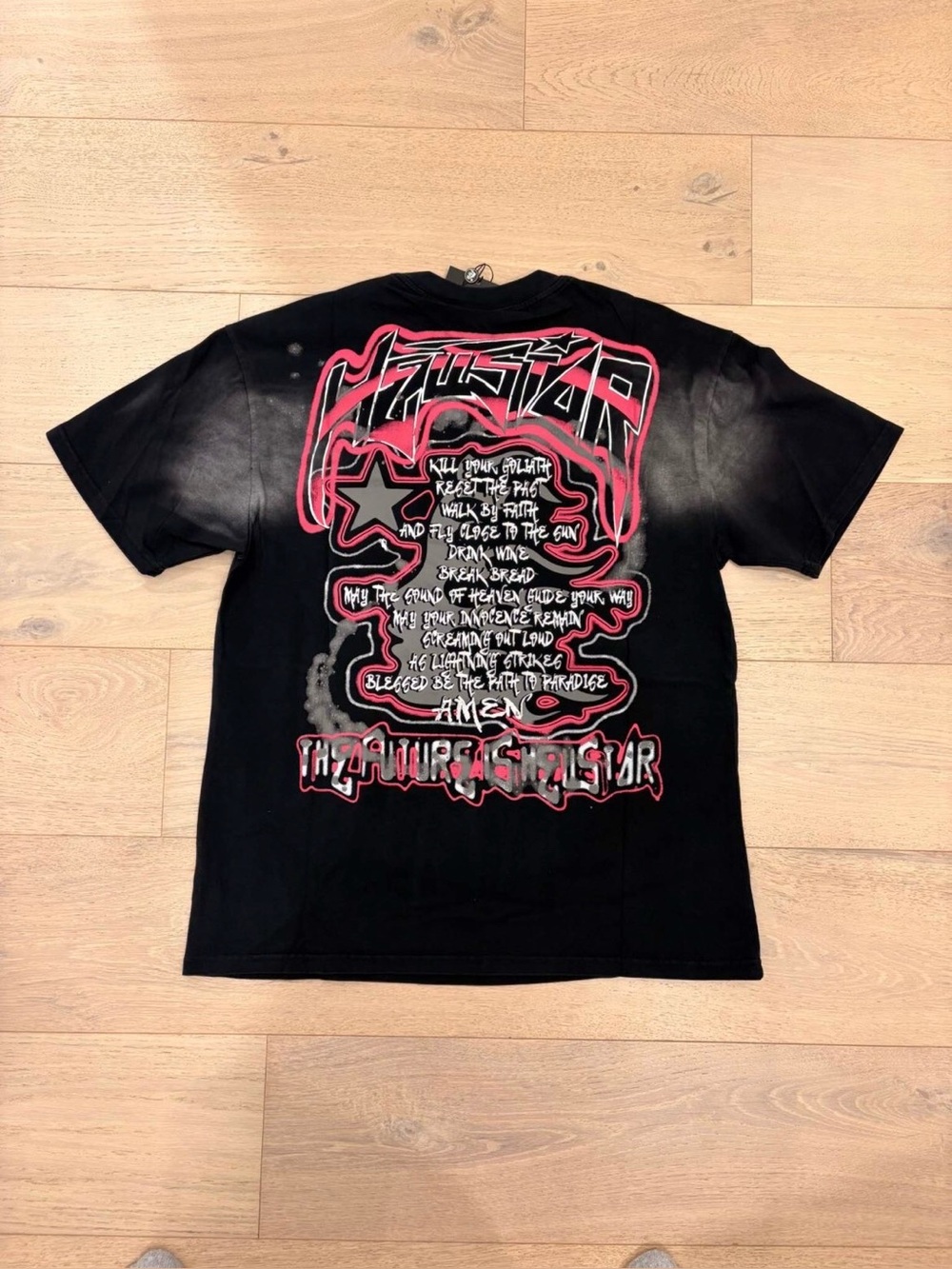 Graphic Black Hellstar Tee with Red Accent - Unbranded